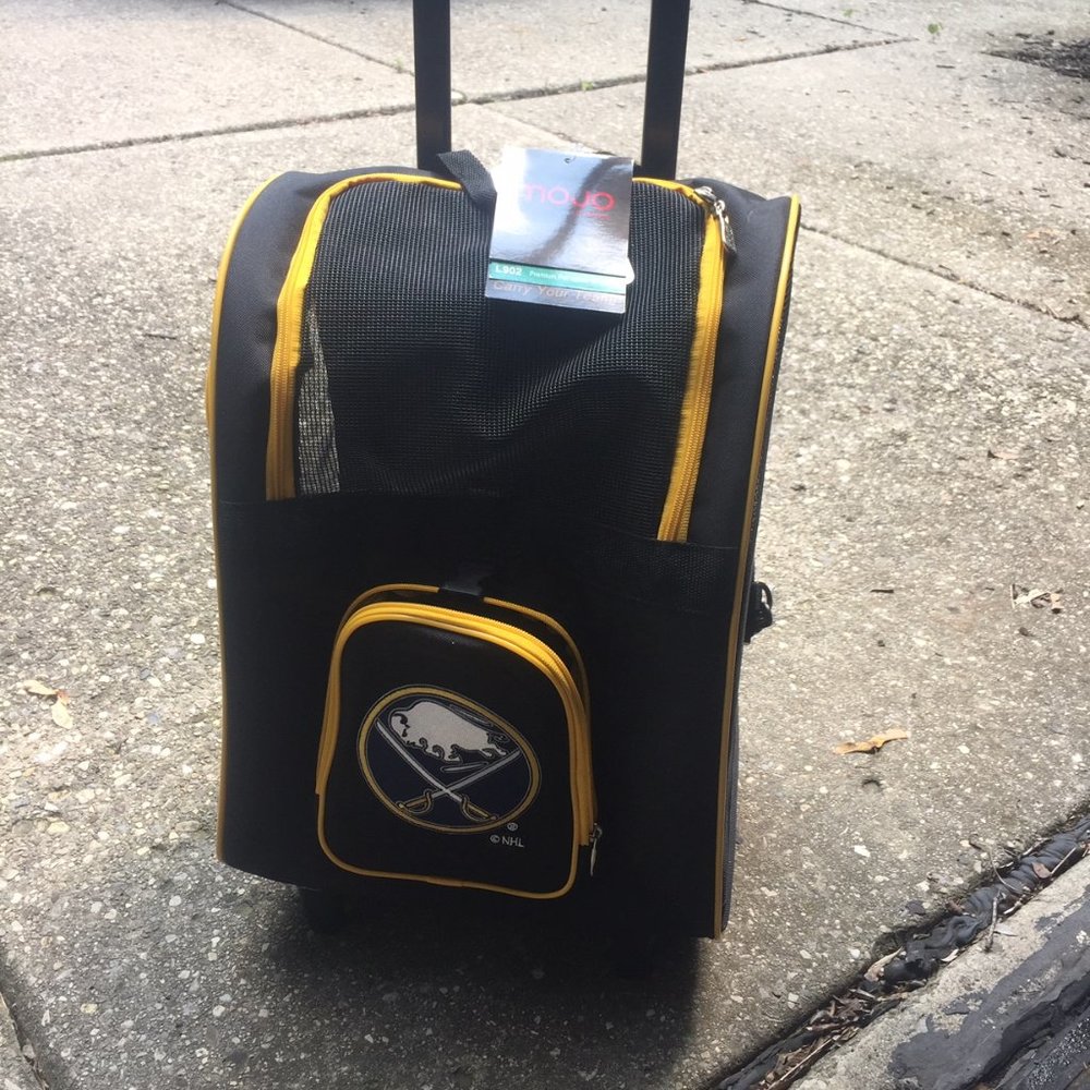 Mojo Licensed Buffalo Sabres Premium 16.5" Wheeled Pet Carrier with Handle